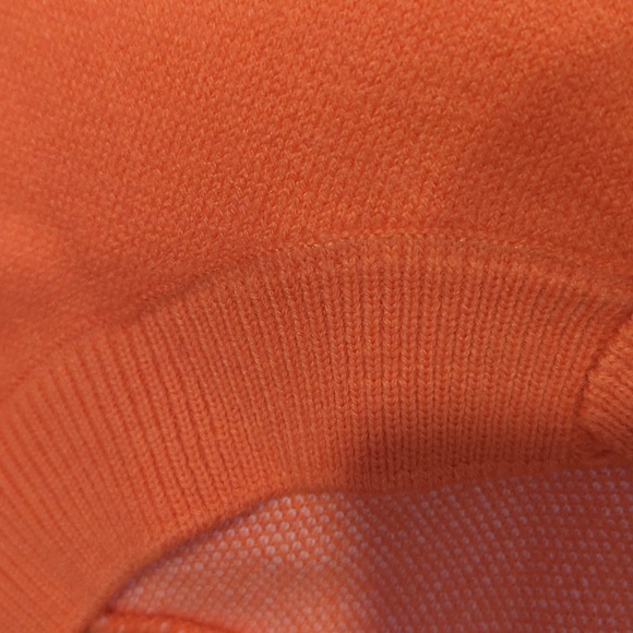 NWT Orange Button Up Cardigan Sweater with White Hearts - Picture 3 of 5